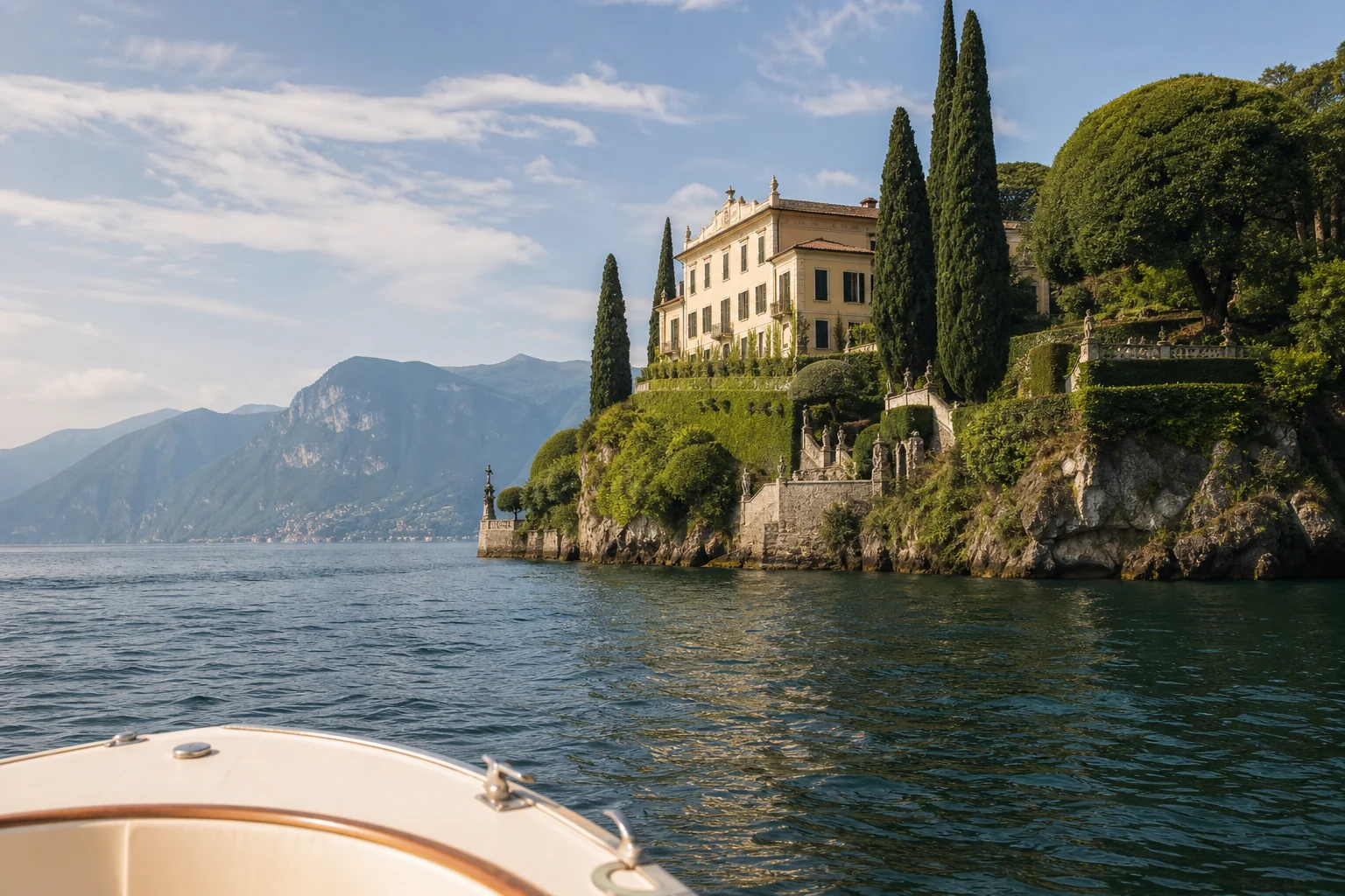 Plan Lake Como boat days: villa, lunch, weather and return trip.